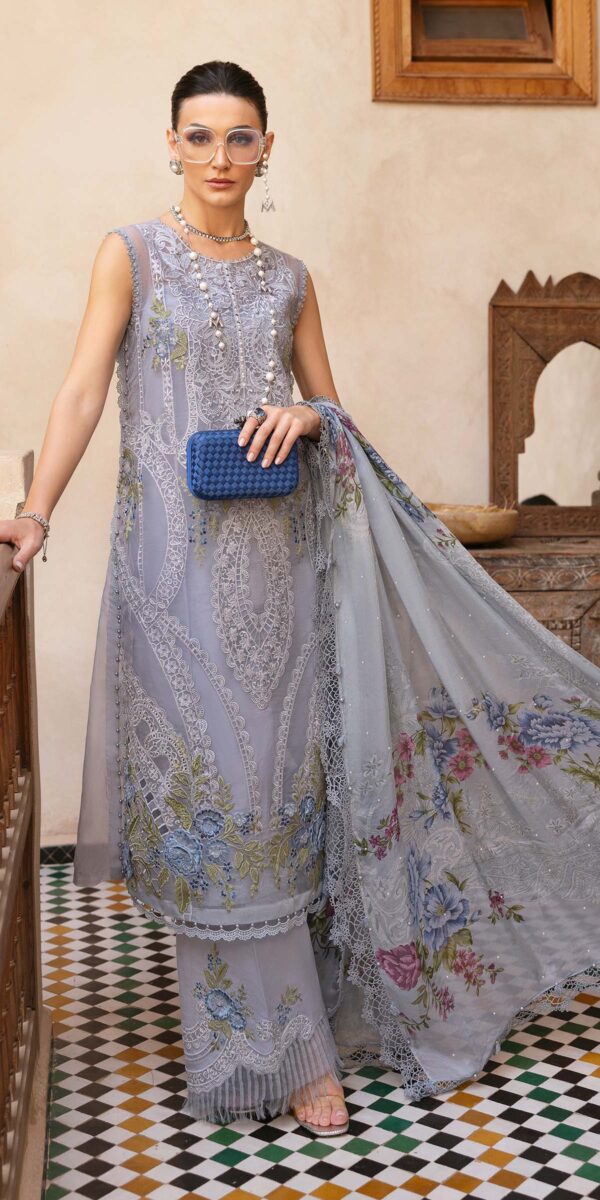 Luxury Unstitched Embroidered Lawn 3 Piece Suit BR-1207G