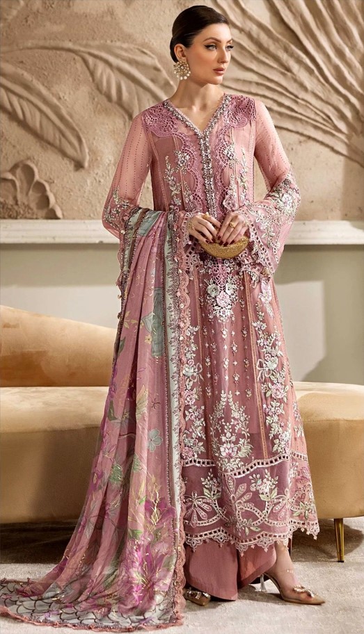 Luxury Embroidered Chiffon Suits Unstitched 3 Piece Suit BR-1279