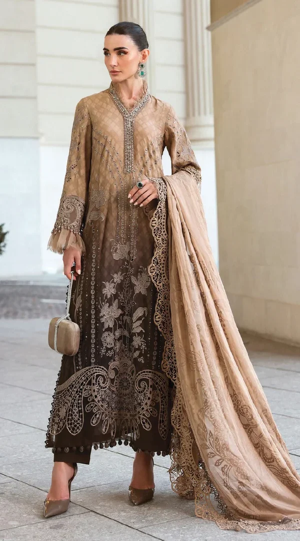 Luxury Timeless Unstitched Luxury Lawn 3 Pieces Suit BR-1490