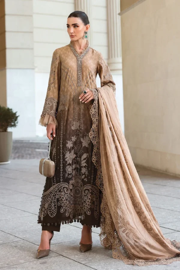 Luxury Timeless Unstitched Luxury Lawn 3 Pieces Suit BR-1490