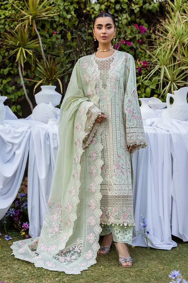 Luxury Unstitched Embroidered Lawn 3 Piece Suit BR-1226