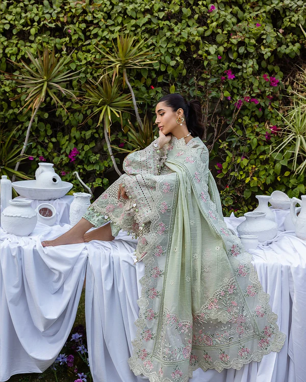 Luxury Unstitched Embroidered Lawn 3 Piece Suit BR-1226