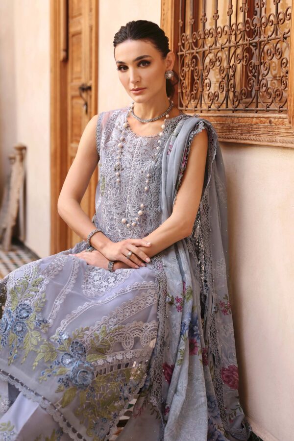 Luxury Unstitched Embroidered Lawn 3 Piece Suit BR-1207G