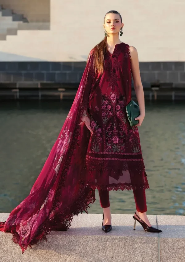 Maria B Unstitched Embroidered Luxury Lawn 3 Piece Suit BR-1486