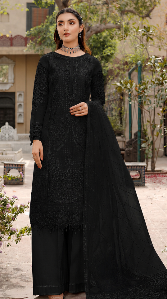 Luxury Unstitched Embroidered Lawn 3 Piece Suit BR-1101