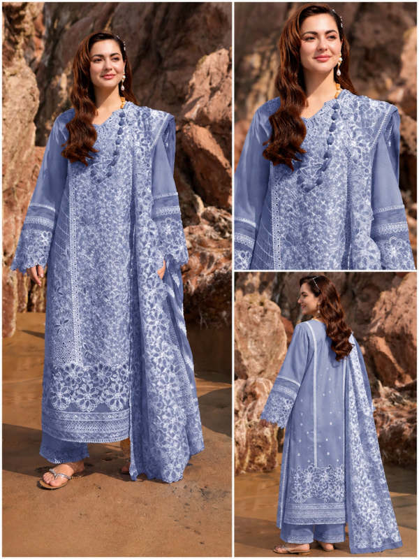 Luxury Unstitched Embroidered Lawn 3 Piece Suit BR-1445