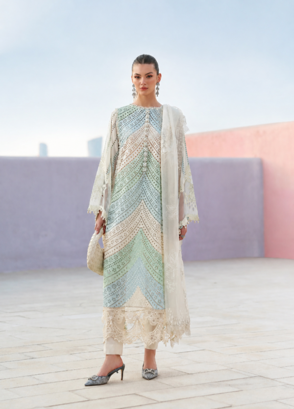 Luxury Unstitched Embroidered Luxury Lawn 3 Piece Suit BR-1482