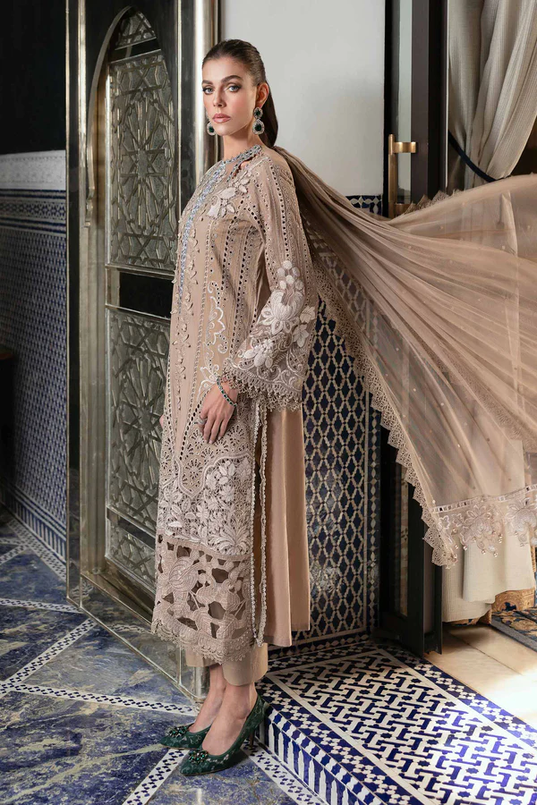 Luxury Unstitched Embroidered Lawn  3 Piece Suit BR-1207A