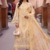 Luxury Unstitched Embroidered Lawn Organza 3 Piece Suit BR-1207G