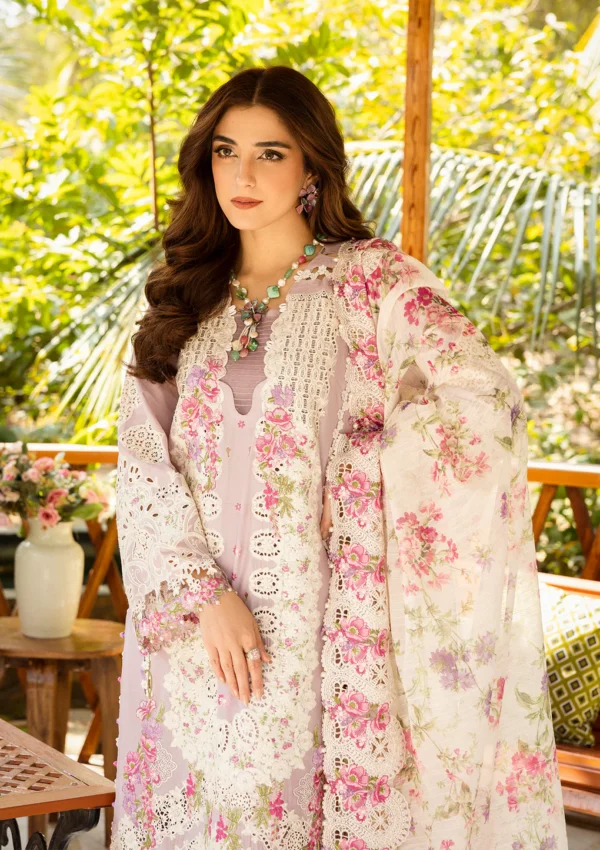 Luxury Unstitched Embroidered Lawn 3 Piece Suit BR-1224