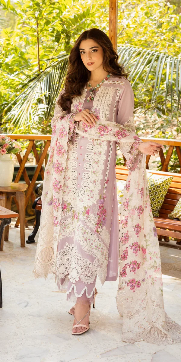 Luxury Unstitched Embroidered Lawn 3 Piece Suit BR-1224