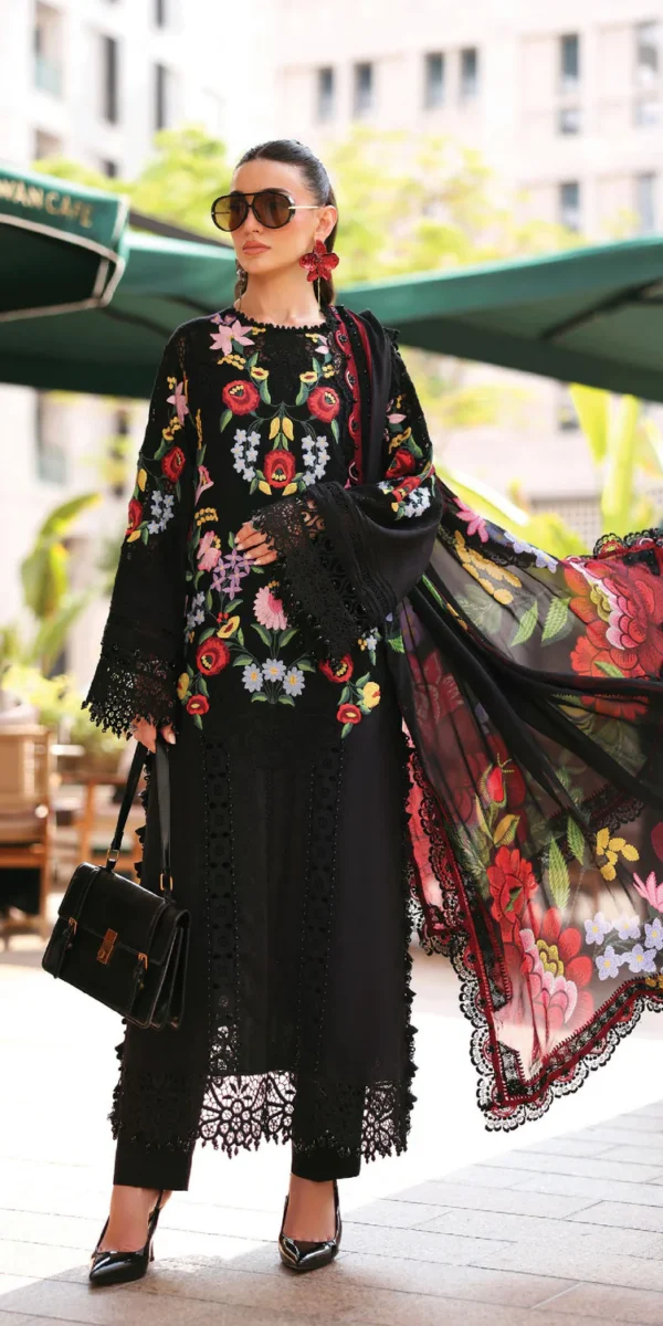 Luxury Unstitched Embroidered Luxury Lawn 3 Piece Suit BR-1487