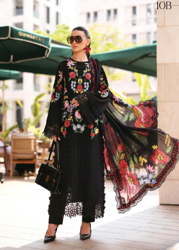 Luxury Unstitched Embroidered Luxury Lawn 3 Piece Suit BR-1487