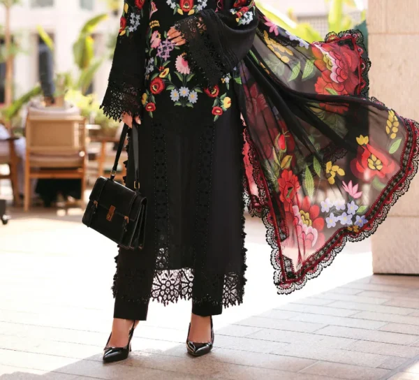 Luxury Unstitched Embroidered Luxury Lawn 3 Piece Suit BR-1487