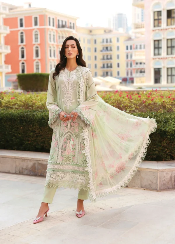 Luxury Unstitched Embroidered Luxury Lawn 3 Piece Suit BR-1486