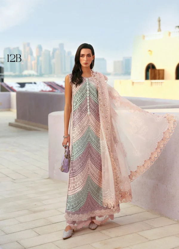 Elegant Unstitched Embroidered Luxury Lawn 3 Piece Suit BR-1482