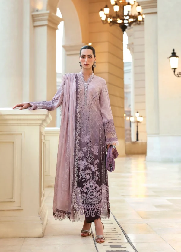 Luxury Unstitched Embroidered Luxury Lawn 3 Piece Suit BR-1490