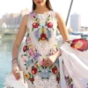 Luxury Unstitched Embroidered Luxury Lawn 3 Piece Suit BR-1487