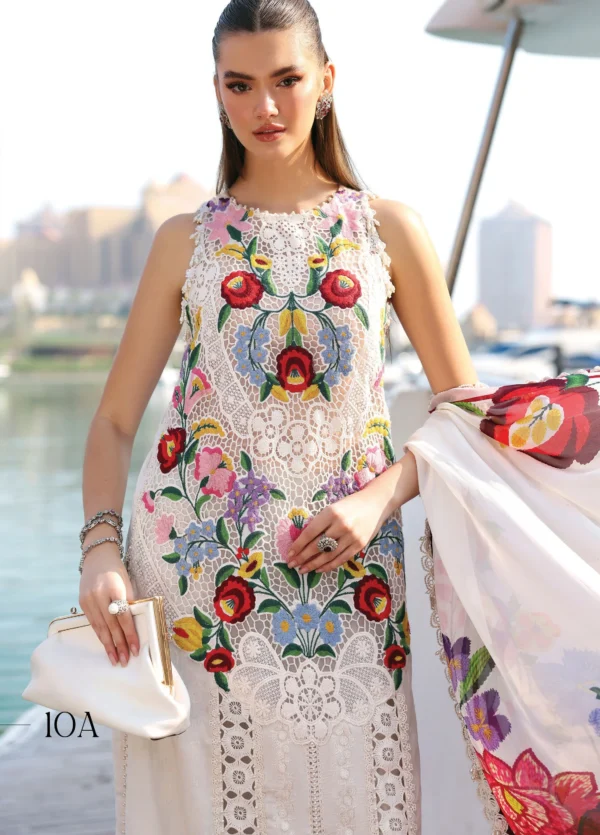 Luxury Unstitched Embroidered Luxury Lawn 3 Piece Suit BR-1487