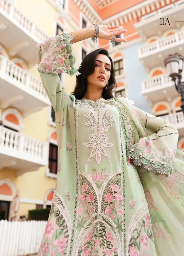 Luxury Unstitched Embroidered Luxury Lawn 3 Piece Suit BR-1486