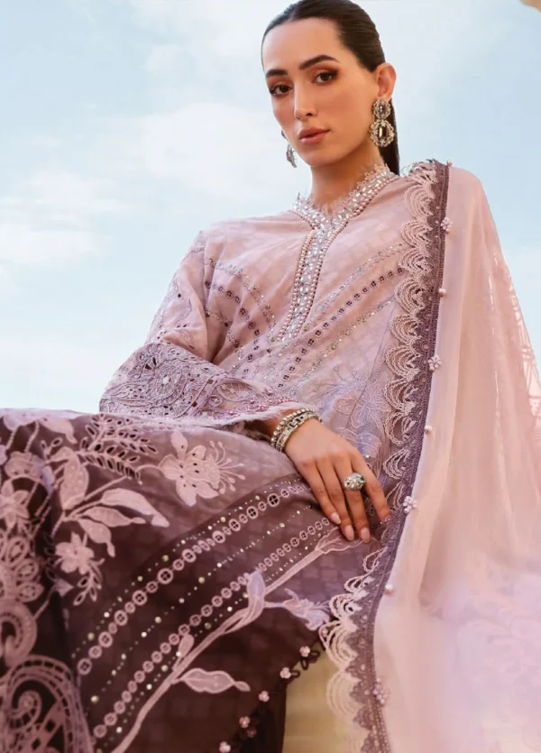 Luxury Unstitched Embroidered Luxury Lawn 3 Piece Suit BR-1490