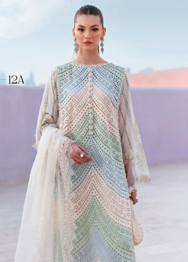 Luxury Unstitched Embroidered Luxury Lawn 3 Piece Suit BR-1482