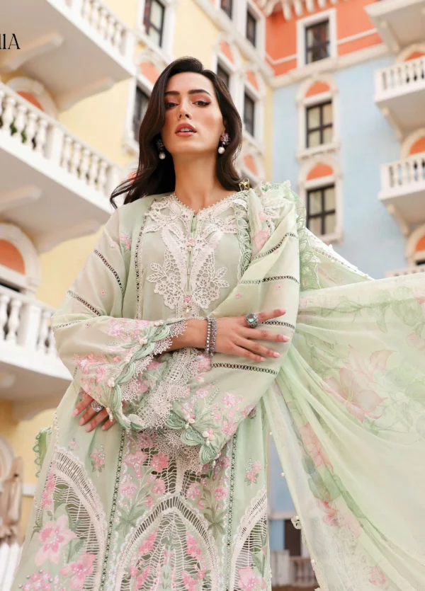 Luxury Unstitched Embroidered Luxury Lawn 3 Piece Suit BR-1486