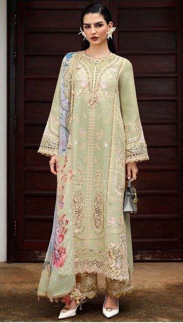 Luxury Unstitched Embroidered Lawn 3 Piece Suit BR-1430