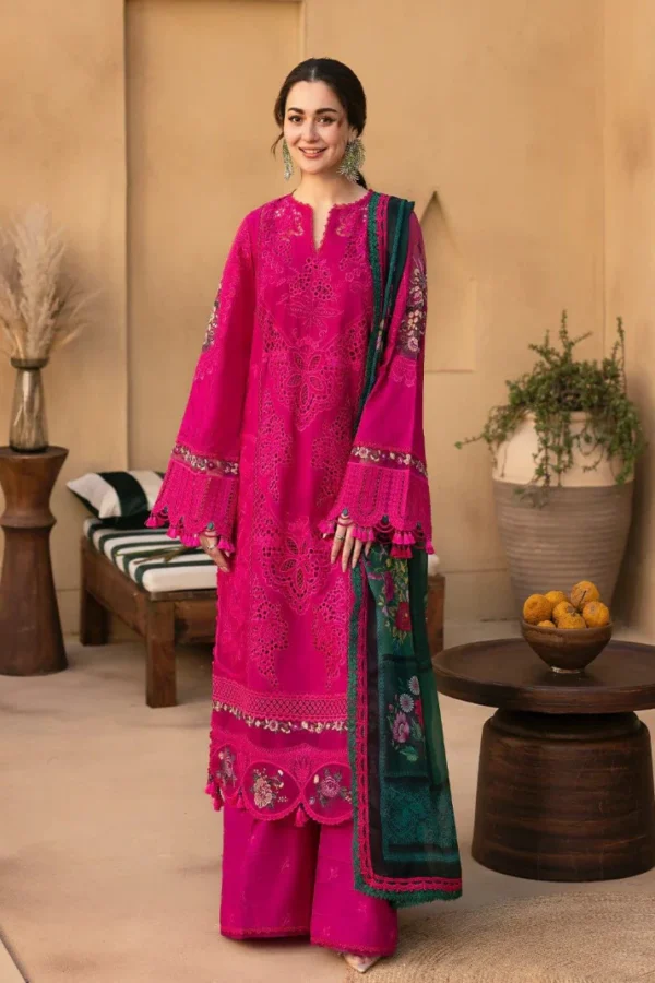 Luxury Unstitched Embroidered Lawn 3 Piece Suit