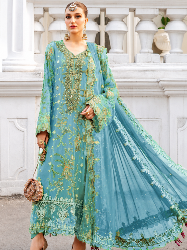 Luxury Unstitched Embroidered Lawn 3 Piece Suit BR-1183
