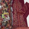 Crimson Heavy Embroidered Unstitched Lawn Suit - 3-Piece