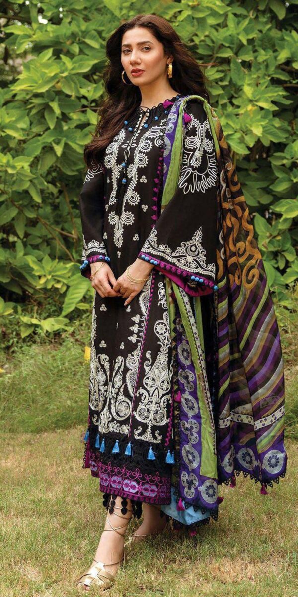 Premium 3 Piece Embroidered Lawn Suit - Unstitched