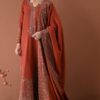 Rust 3 Piece Embroidered Lawn Dress – Unstitched