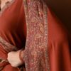 Rust 3 Piece Embroidered Lawn Dress – Unstitched
