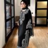 Luxury Black 3 Piece Embroidered Lawn Dress - Unstitched
