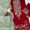 Crimson Red 3 Piece Embroidered Lawn Suit - Unstitched