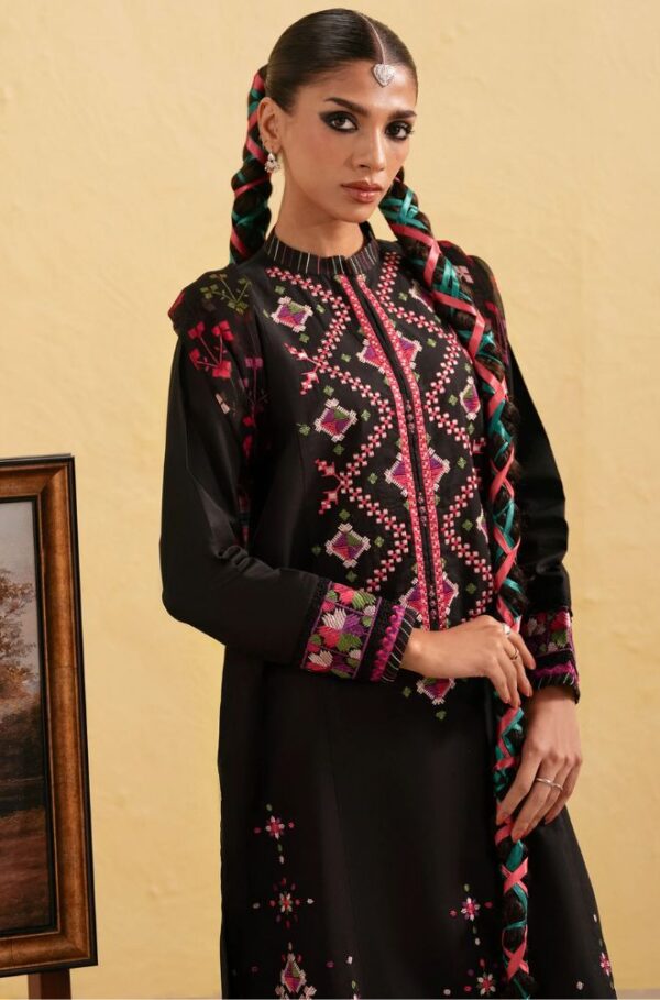 Exquisite Black 3 Piece Embroidered Lawn Suit - Unstitched