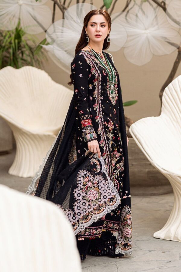 Luxury Unstitched Embroidered Lawn 3 Piece Suit