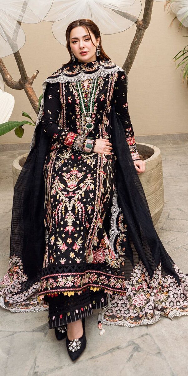 Luxury Unstitched Embroidered Lawn 3 Piece Suit