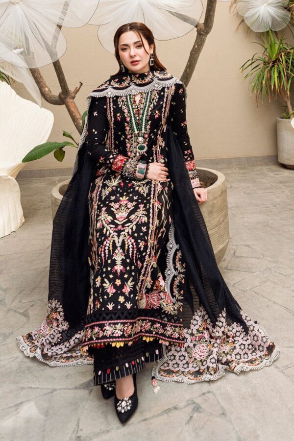 Luxury Unstitched Embroidered Lawn 3 Piece Suit