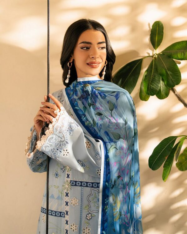 Luxury Unstitched Embroidered Lawn 3 Piece Suit