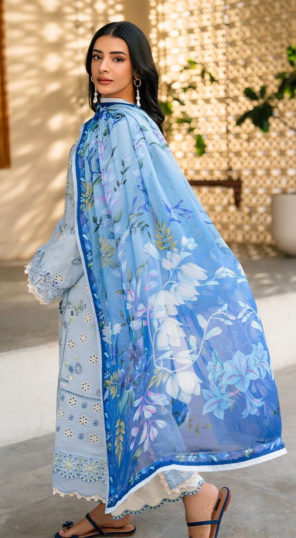 Luxury Unstitched Embroidered Lawn 3 Piece Suit