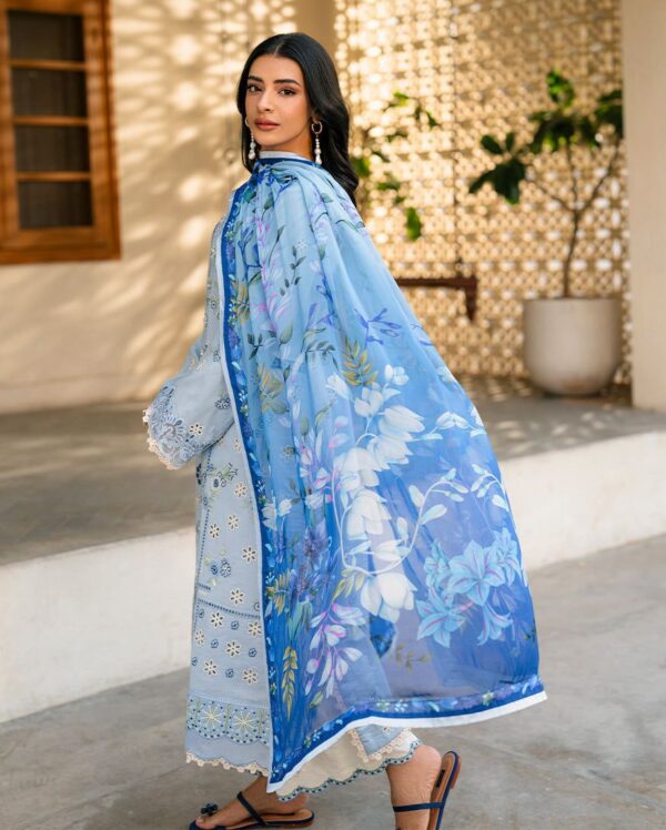 Luxury Unstitched Embroidered Lawn 3 Piece Suit