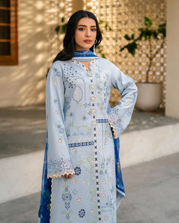 Luxury Unstitched Embroidered Lawn 3 Piece Suit