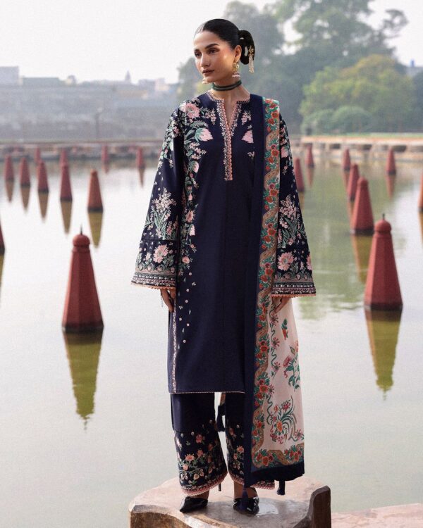 Luxury Unstitched Embroidered Lawn 3 Piece Suit