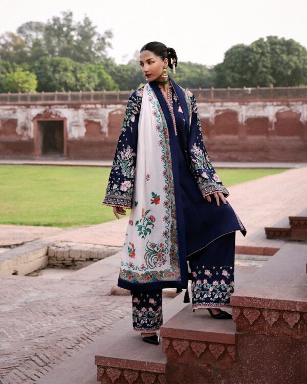 Luxury Unstitched Embroidered Lawn 3 Piece Suit