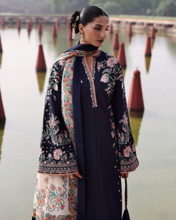 Luxury Unstitched Embroidered Lawn 3 Piece Suit