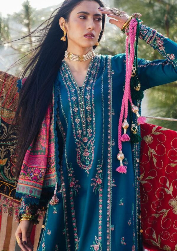 Luxury Unstitched Embroidered Lawn 3 Piece Suit