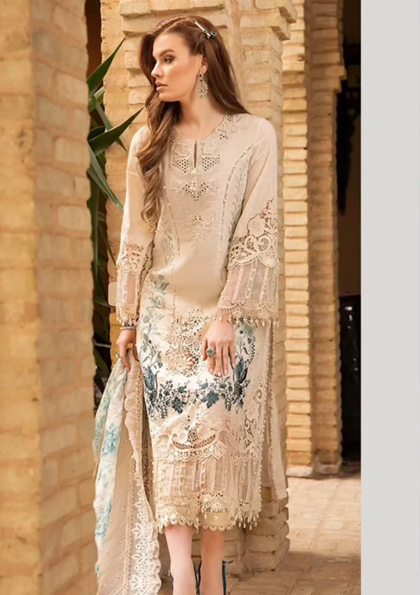 3 Piece Unstitched Embroidered Lawn Suit BR-890