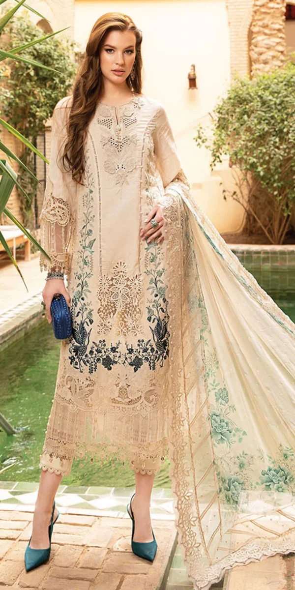 3 Piece Unstitched Embroidered Lawn Suit BR-890